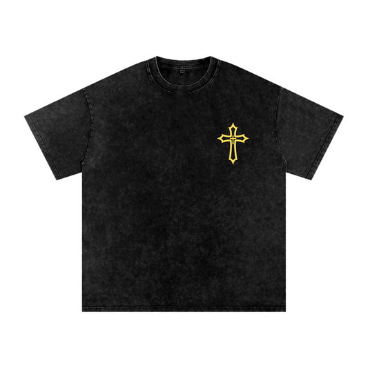 Snow Washed Oversized Veltor Cotton T-Shirt