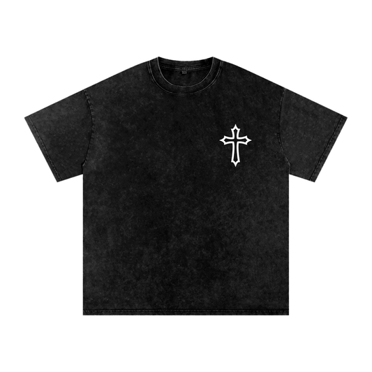 Snow Washed Oversized Cotton T-Shirt